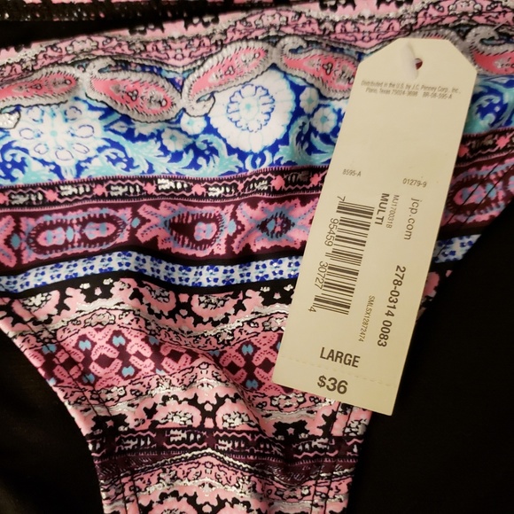 Arizona Jeans Printed Bikini Bottom Size Large. - Picture 4 of 5